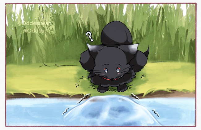 Обои картинки фото аниме, mo dao zu shi, лис, вопрос, озеро