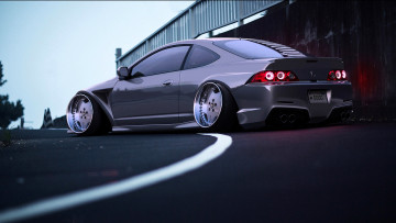 Картинка acura+rsx автомобили виртуальный+тюнинг серый дорога здание