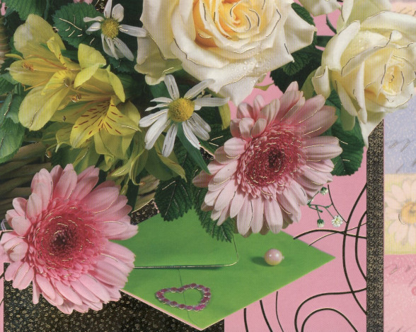 Обои картинки фото рисованные, цветы