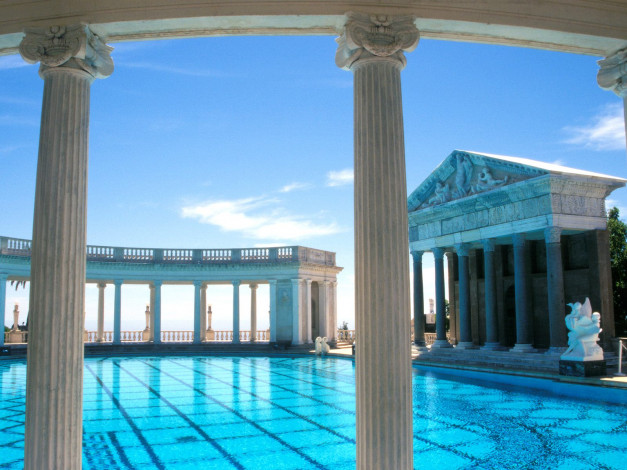 Обои картинки фото hearst, castle, pool, san, simeon, california, города, дворцы, замки, крепости