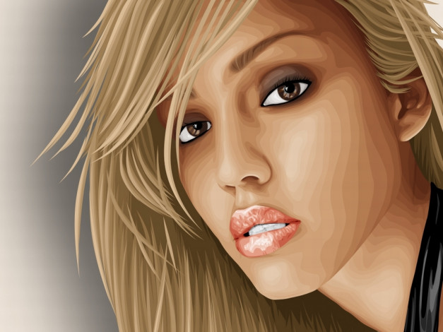 Обои картинки фото джесика, альба, векторная, графика