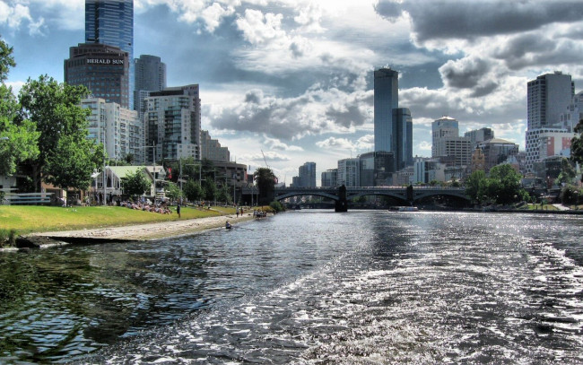 Обои картинки фото melbourne, australia, города, мосты