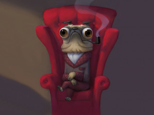 Картинка рисованные животные собака кресло