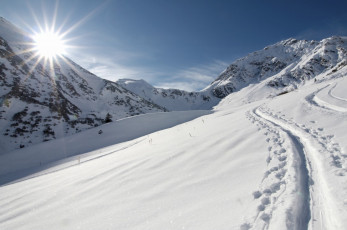 Картинка природа зима горы снег