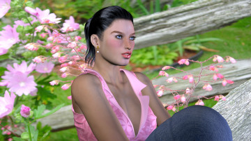 Картинка 3д графика people люди девушка взгляд