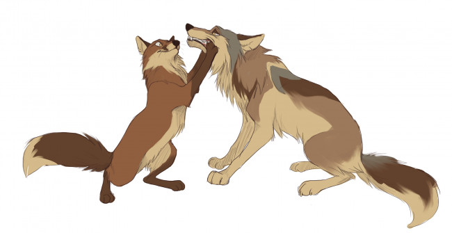 Обои картинки фото рисованные, животные, сказочные, мифические, волки