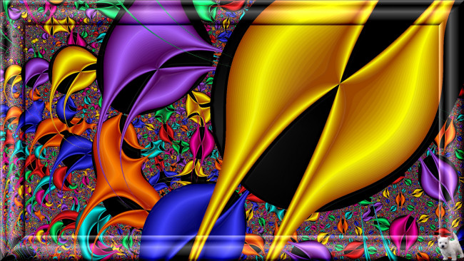 Обои картинки фото 3д, графика, fractal, фракталы, узор, цвета, щенок