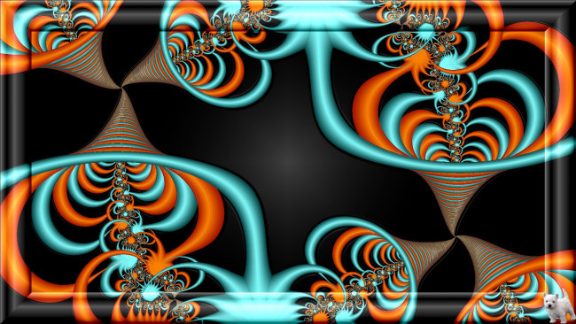 Обои картинки фото 3д, графика, fractal, фракталы, узор, цвета, щенок
