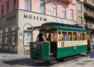 Картинка техника трамваи город рельсы улица трамвай