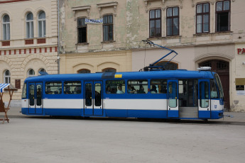 Картинка техника трамваи трамвай рельсы улица город