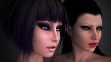 Картинка 3д+графика портрет+ portraits взгляд девушки фон