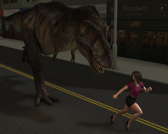 Обои картинки фото 3д графика, фантазия , fantasy, дракон, девушка, улица, город