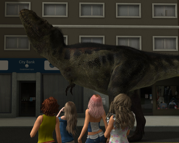 Обои картинки фото 3д графика, фантазия , fantasy, дракон, город, улица