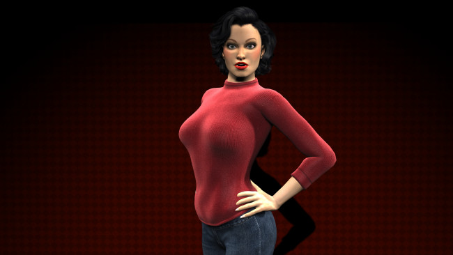 Обои картинки фото 3д графика, люди , people, девушка, взгляд, фон