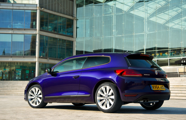 Обои картинки фото автомобили, volkswagen, синий, 2-0, scirocco, 2014г, uk-spec, tdi