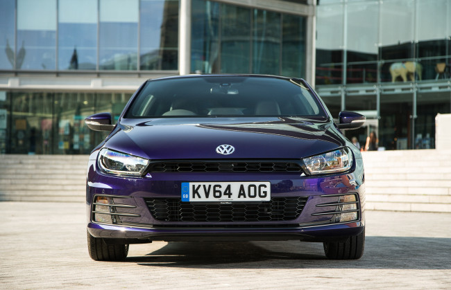 Обои картинки фото автомобили, volkswagen, синий, uk-spec, tdi, scirocco, 2-0, 2014г