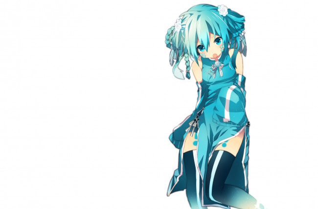 Обои картинки фото аниме, mekakucity actors, взгляд, арт, белый, фон, девушка