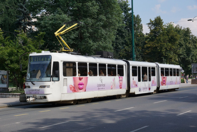 Обои картинки фото техника, трамваи, трамвай, рельсы, улица, город