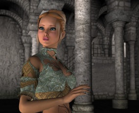 Картинка 3д+графика люди+ people девушка взгляд фон