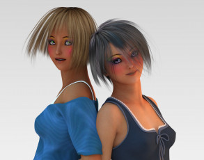 Картинка 3д+графика люди+ people девушки фон взгляд