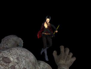 Картинка 3д+графика люди+ people девушка существо фон взгляд