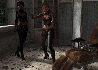 Картинка 3д+графика фантазия+ fantasy оружие фон взгляд девушки