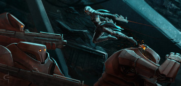 Картинка фэнтези роботы +киборги +механизмы оружие киборги будущее