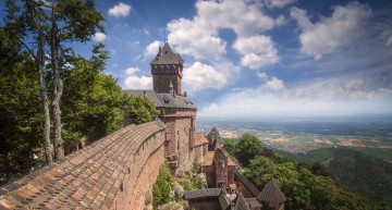 Картинка castle+ch& 226 teau+du+haut-k& 339 nigsbourg+in+alsace +france города замки+франции замок обзор