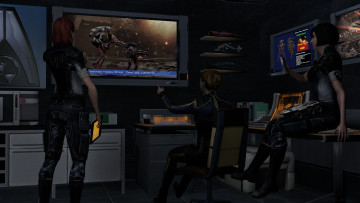 обоя 3д графика, фантазия , fantasy, девушки, взгляд, фон