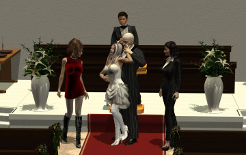 Картинка 3д+графика люди+ people танец растения мужчины девушки