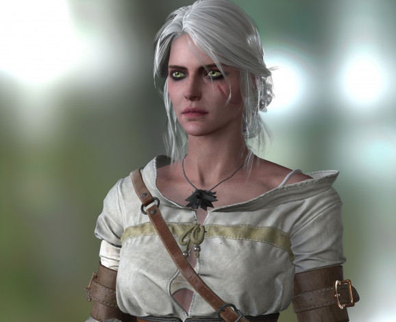 Обои картинки фото 3д графика, фантазия , fantasy, девушка, взгляд, фон