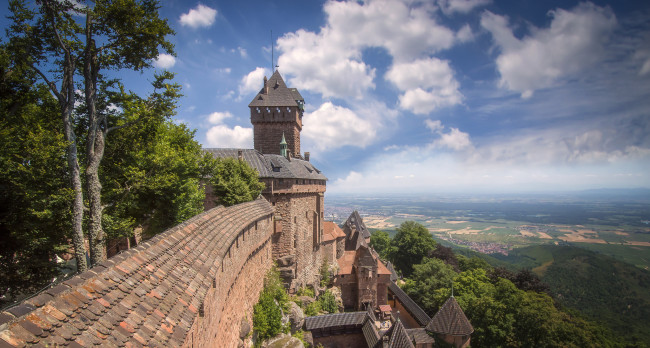 Обои картинки фото castle ch&, 226, teau du haut-k&, 339, nigsbourg in alsace,  france, города, замки франции, замок, обзор