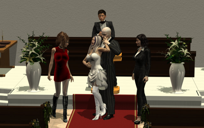 Обои картинки фото 3д графика, люди , people, танец, растения, мужчины, девушки