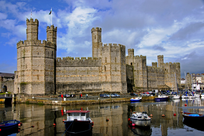 Обои картинки фото caernarfon castle, города, замки англии, замок