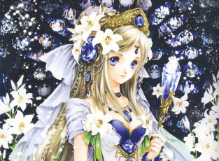 Картинка аниме unknown +другое девушка цвнты