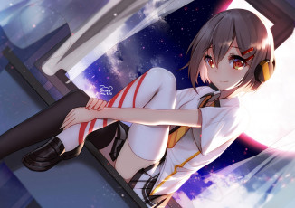 Картинка аниме unknown +другое фон взгляд девушка