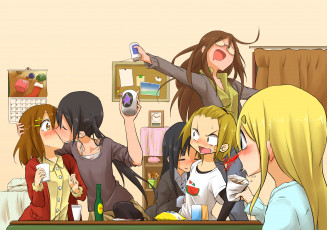 Картинка аниме k-on взгляд девушки фон