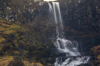 Картинка природа водопады скала поток