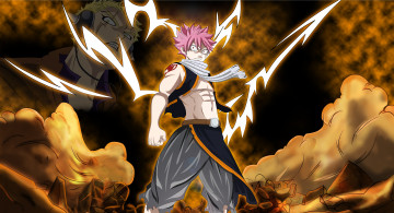 Картинка аниме fairy+tail взгляд парень фон