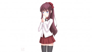 Картинка аниме new+game девушка взгляд фон