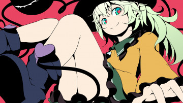 Картинка аниме touhou девушка фон взгляд