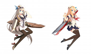 Картинка аниме оружие +техника +технологии взгляд девушка фон