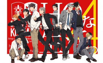 Картинка аниме haikyuu парни волейбол