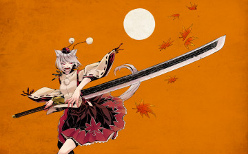 Картинка аниме touhou фон взгляд девушка