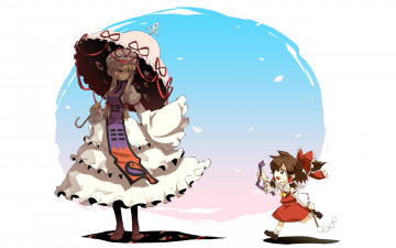 Картинка аниме touhou взгляд девушка фон