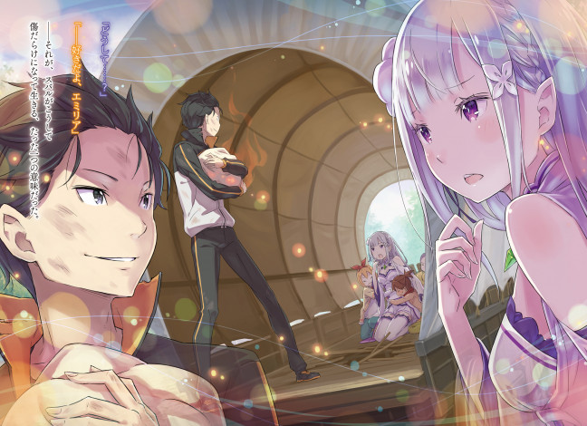 Обои картинки фото аниме, re,  zero kara hajimeru isekai seikatsu, субару, эмилия