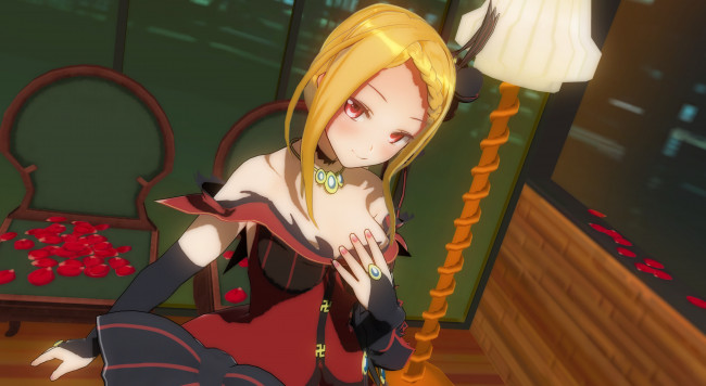 Обои картинки фото аниме, re,  zero kara hajimeru isekai seikatsu, фон, девушка, взгляд