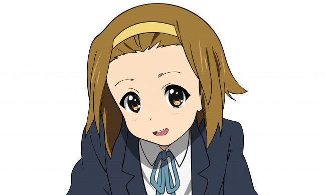 Обои картинки фото аниме, k-on, взгляд, девушка, фон