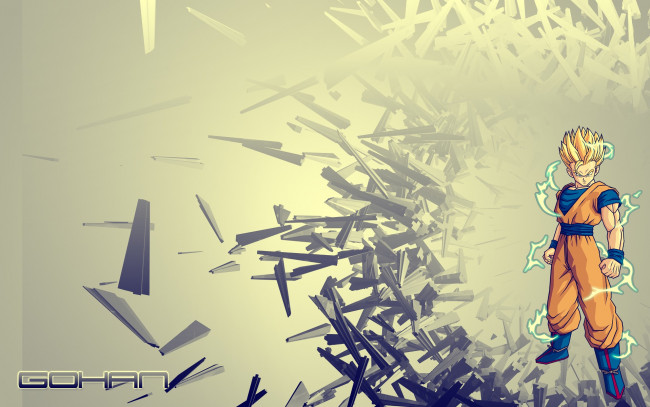 Обои картинки фото аниме, dragon ball, фон, взгляд, парень
