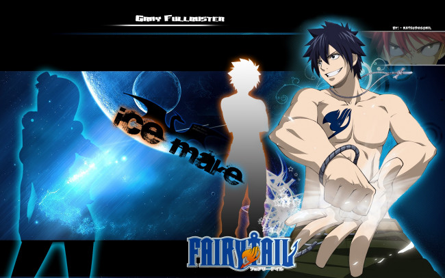 Обои картинки фото аниме, fairy tail, парень, взгляд, фон